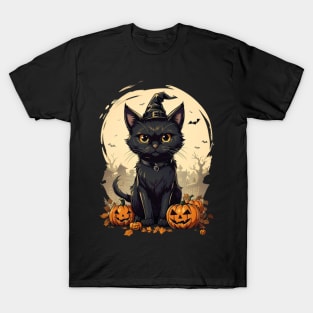 Black cat and pumpkin T-Shirt